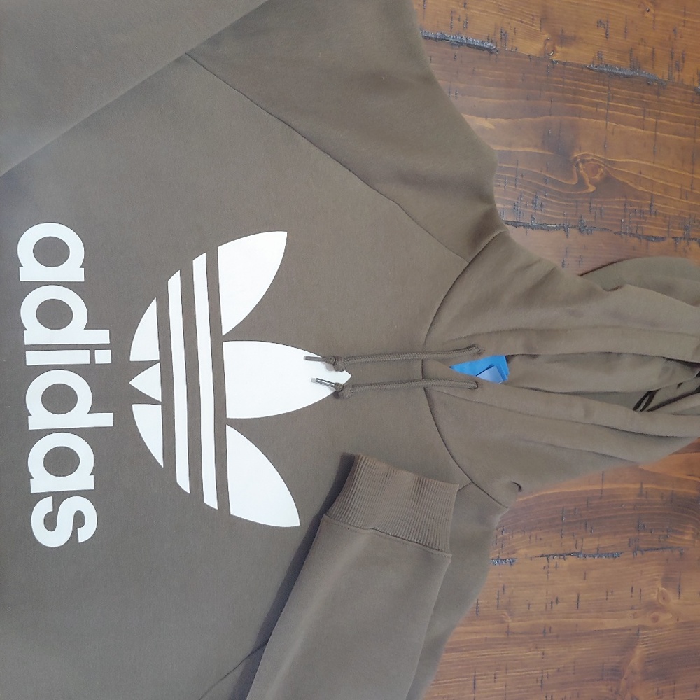 Men Adidas Trefoil Fleece Hoodie Size LARGE